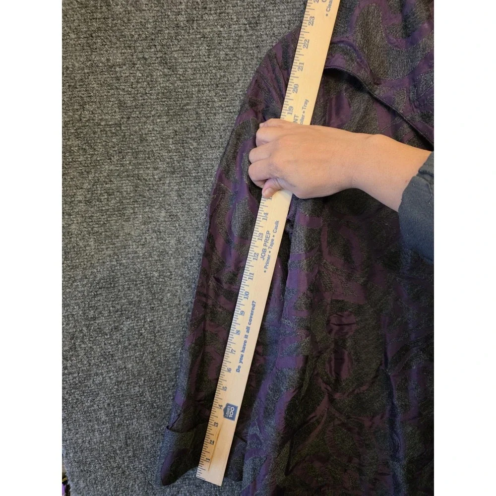 Kathleen Sommers Coat Womens Medium Purple‎ Paisley Single Button 3/4 Sleeve USA
